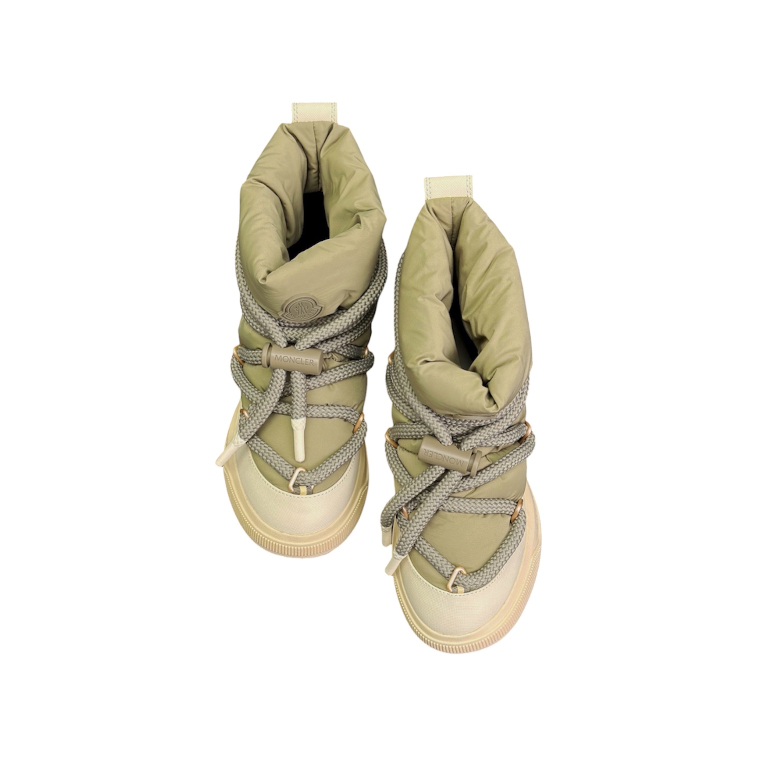 “Gaia Pocket Snow” Boots (Green/Cream) — Moncler