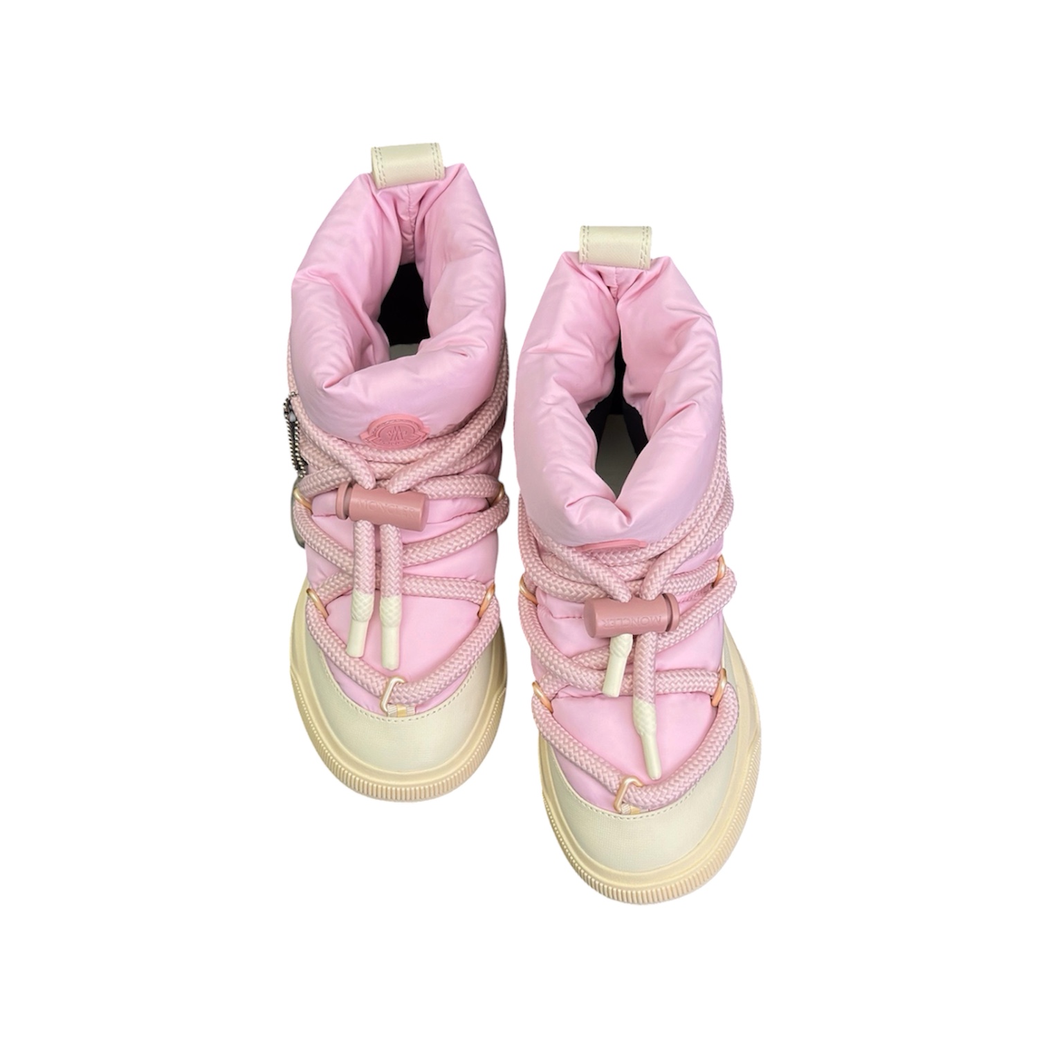 “Gaia Pocket Snow” Boots (Pink/Cream) — Moncler