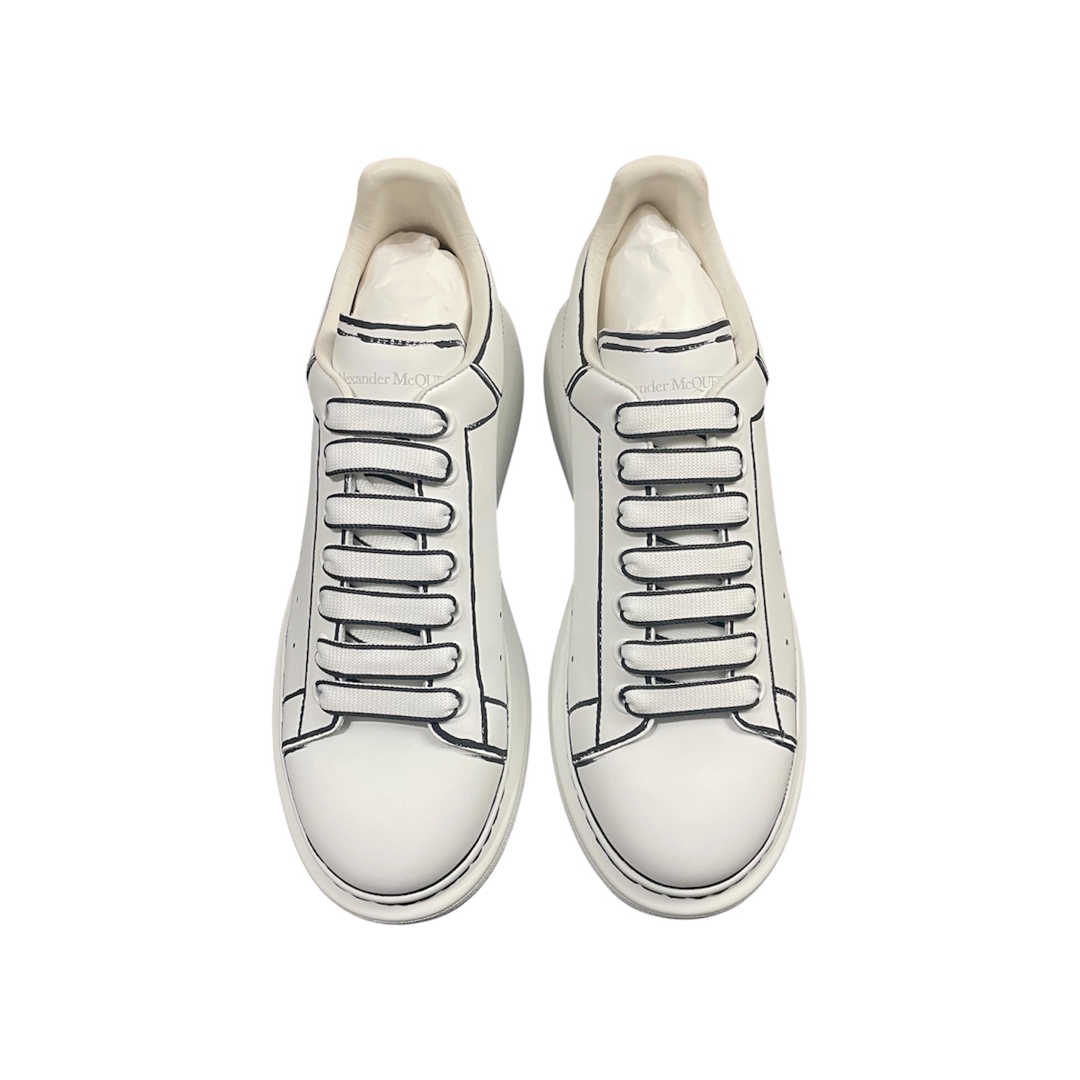 “Oversized” Sneakers (White/Sketch Outline) — Alexander McQueen