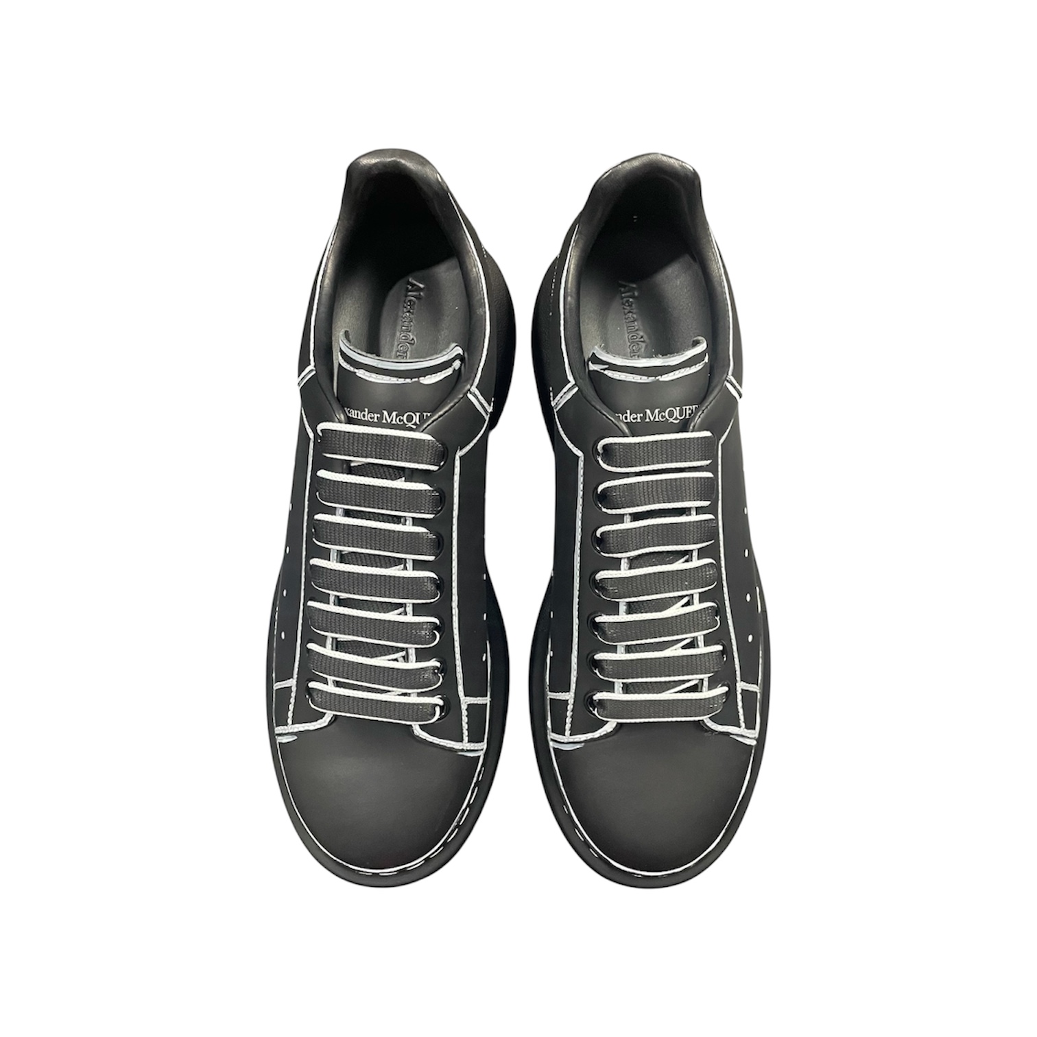 “Oversized” Sneakers (Black/Sketch Outline) — Alexander McQueen