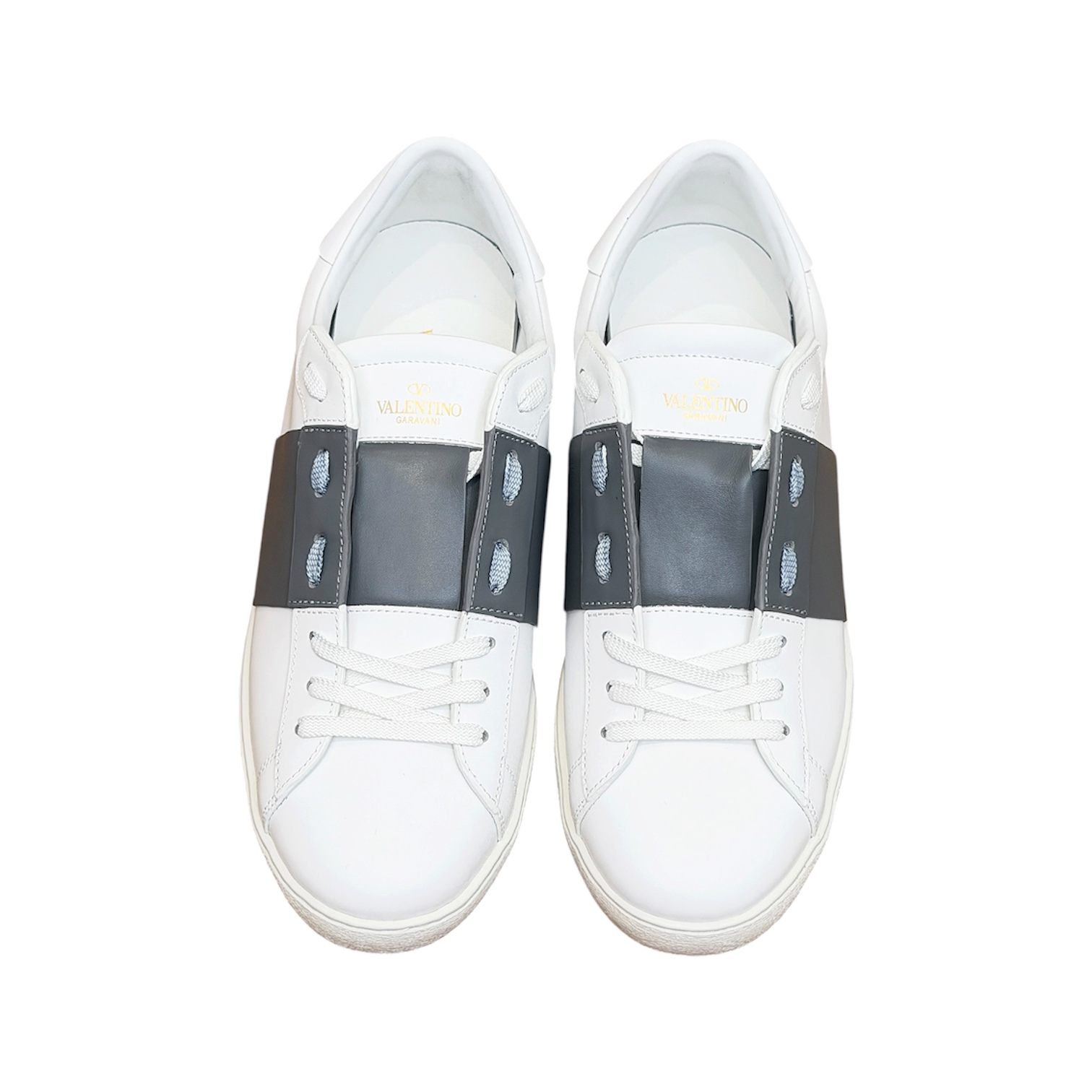 “Open” Sneaker (White/Dark Grey) — Valentino Garavani
