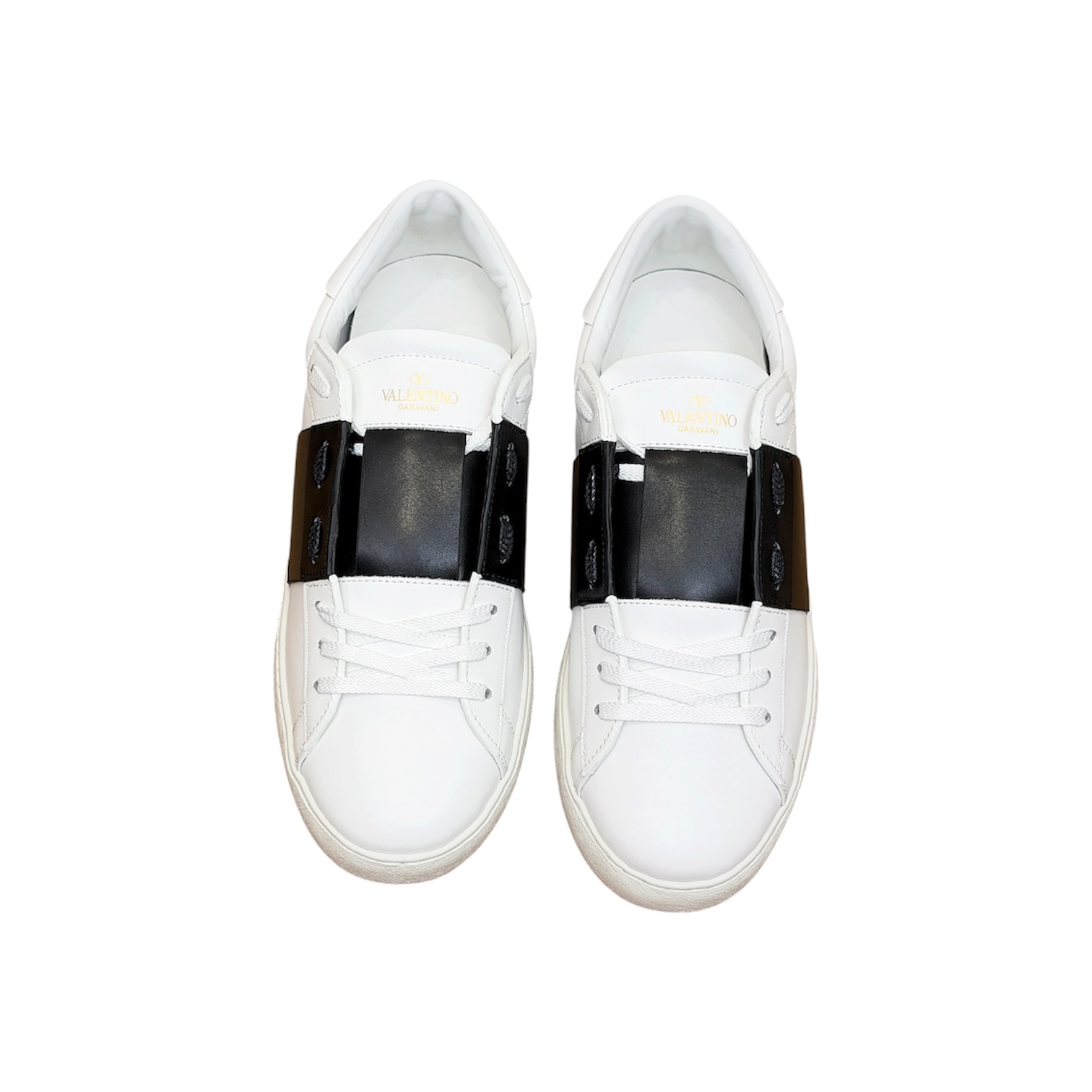 “Open” Sneaker (White/Black) — Valentino Garavani