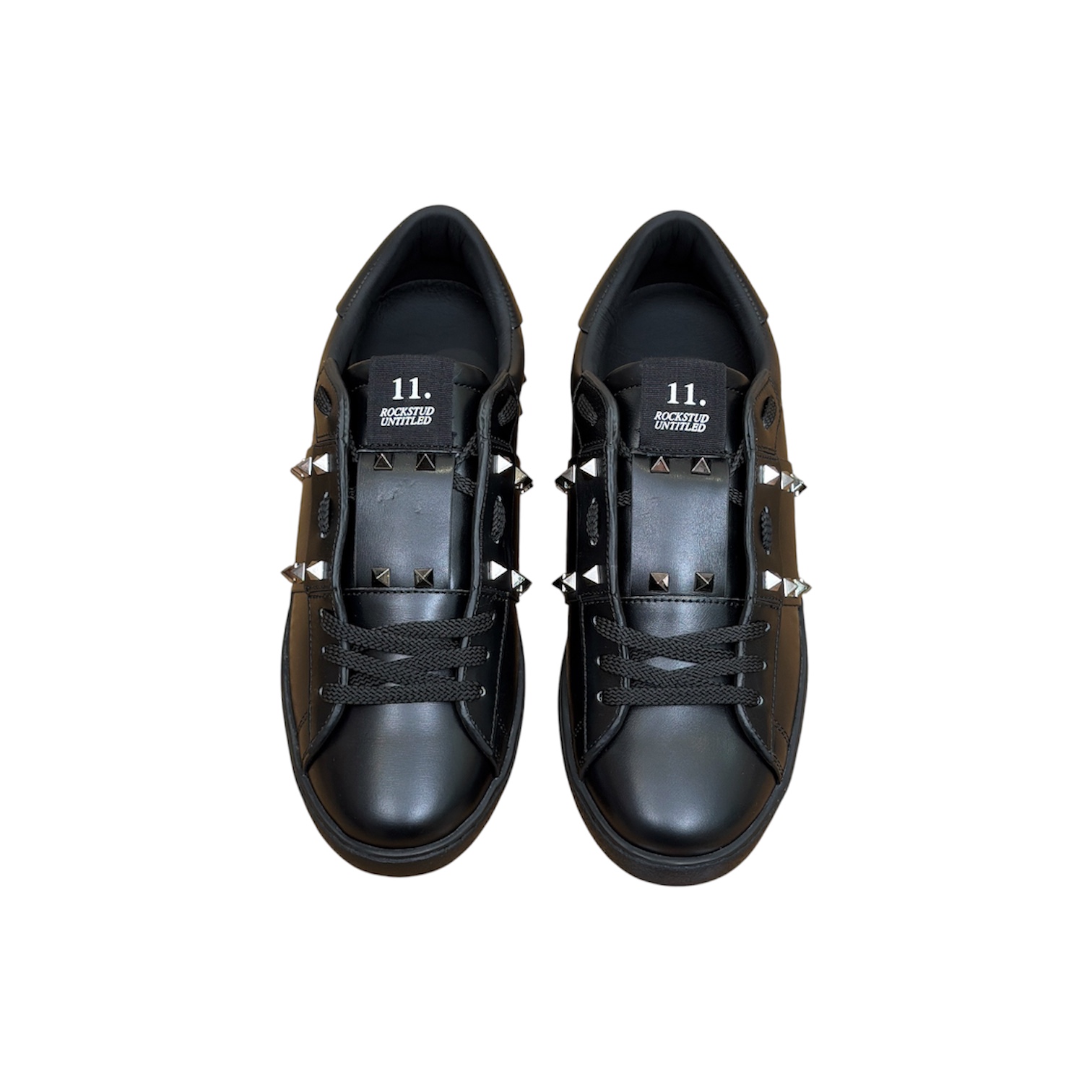 “Rockstud Untitled '11'” Sneaker (Triple Black) — Valentino Garavani
