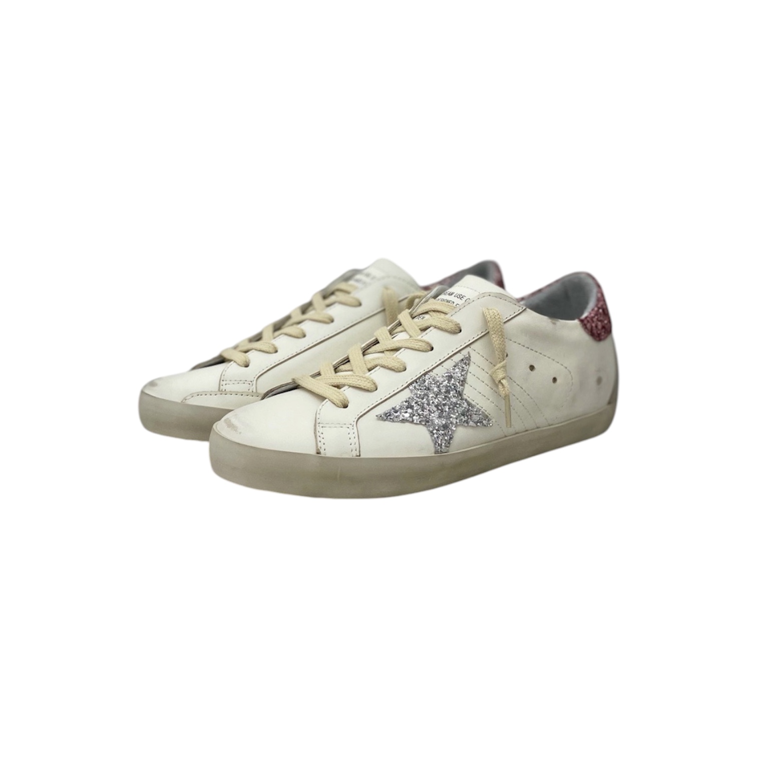 “Super Star” Sneakers (White/Silver/Pink) — Golden Goose
