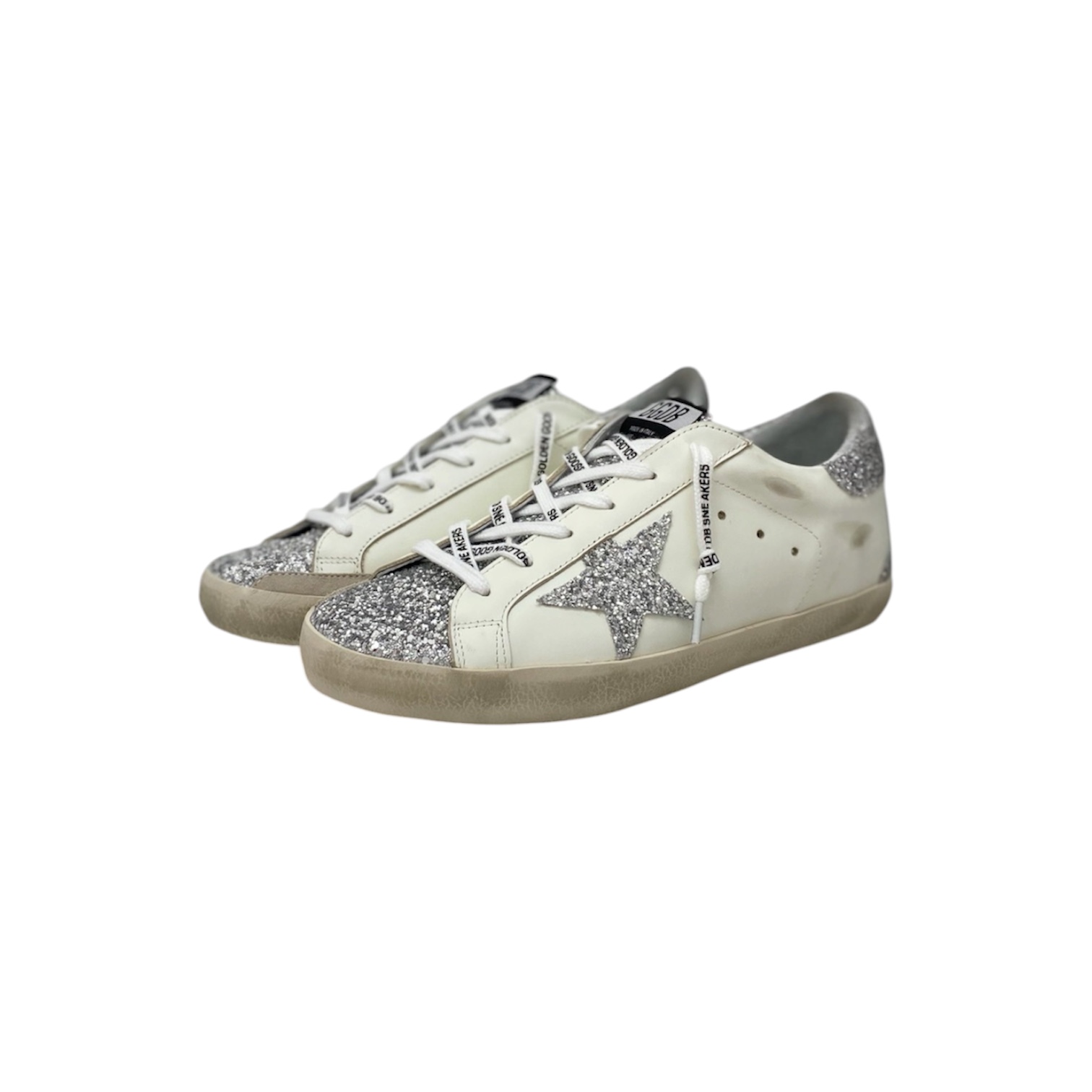 “Super Star” Sneakers (White/Silver) — Golden Goose