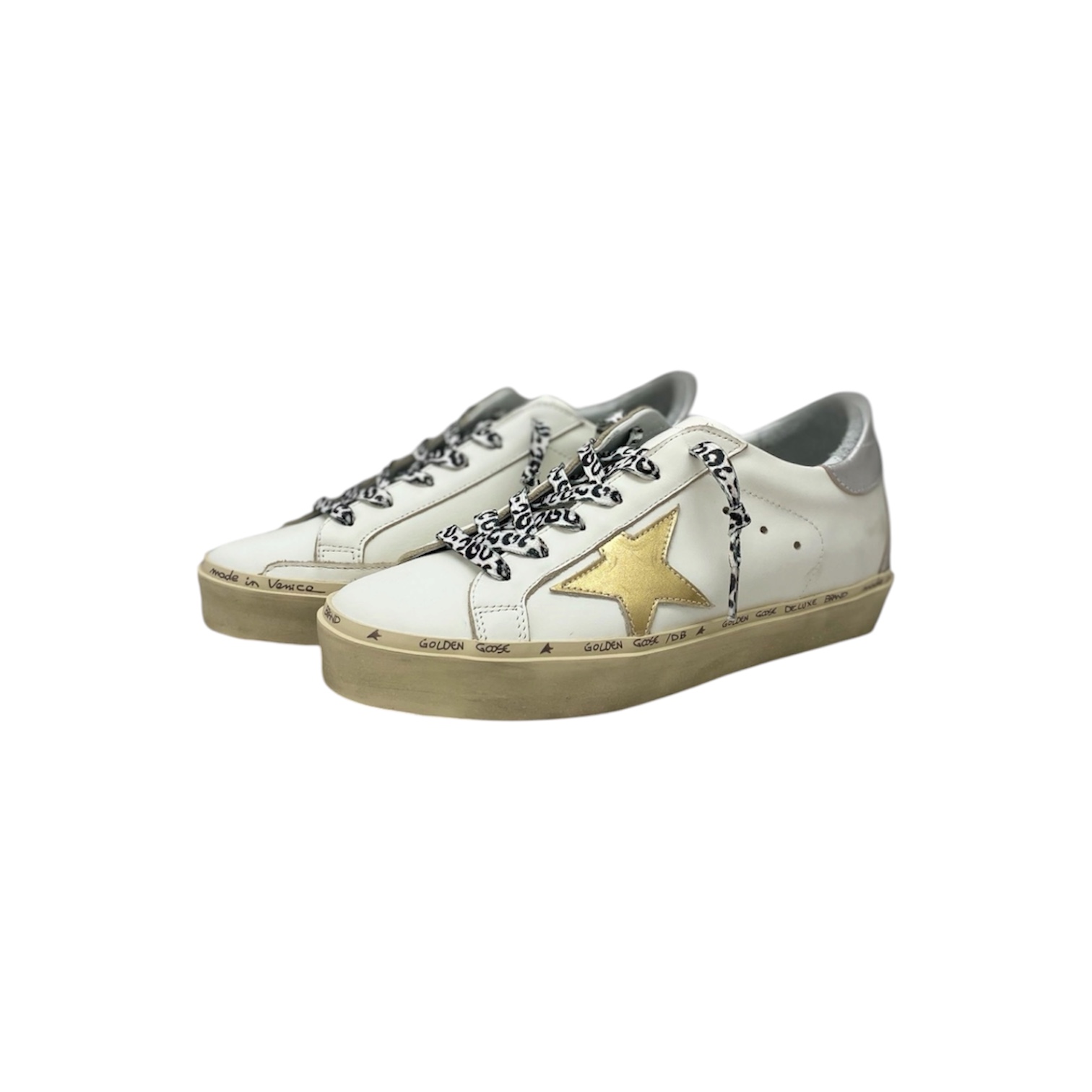 “Hi Star” Sneakers (White/Gold/Silver) — Golden Goose