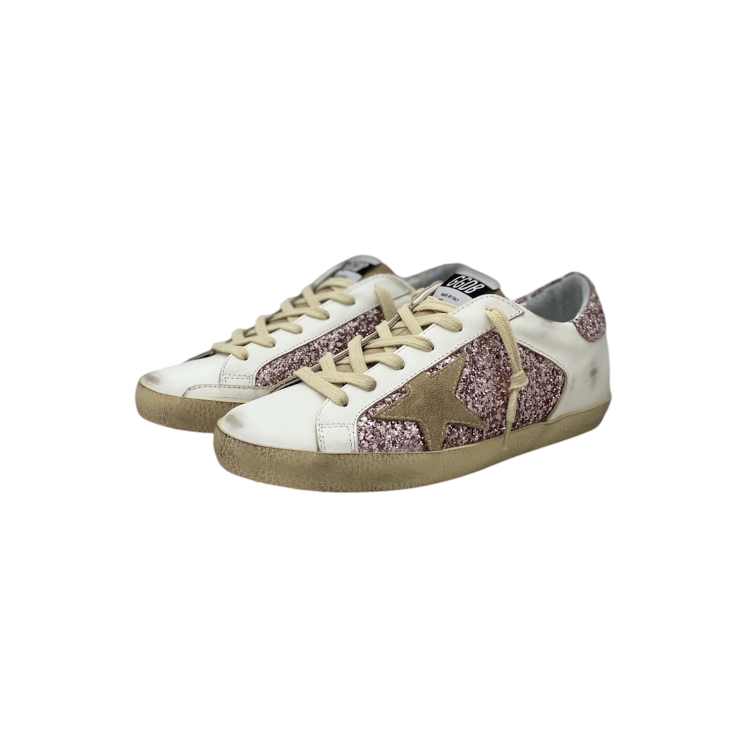 “Super Star” Sneakers (White/Pink/Gold) — Golden Goose