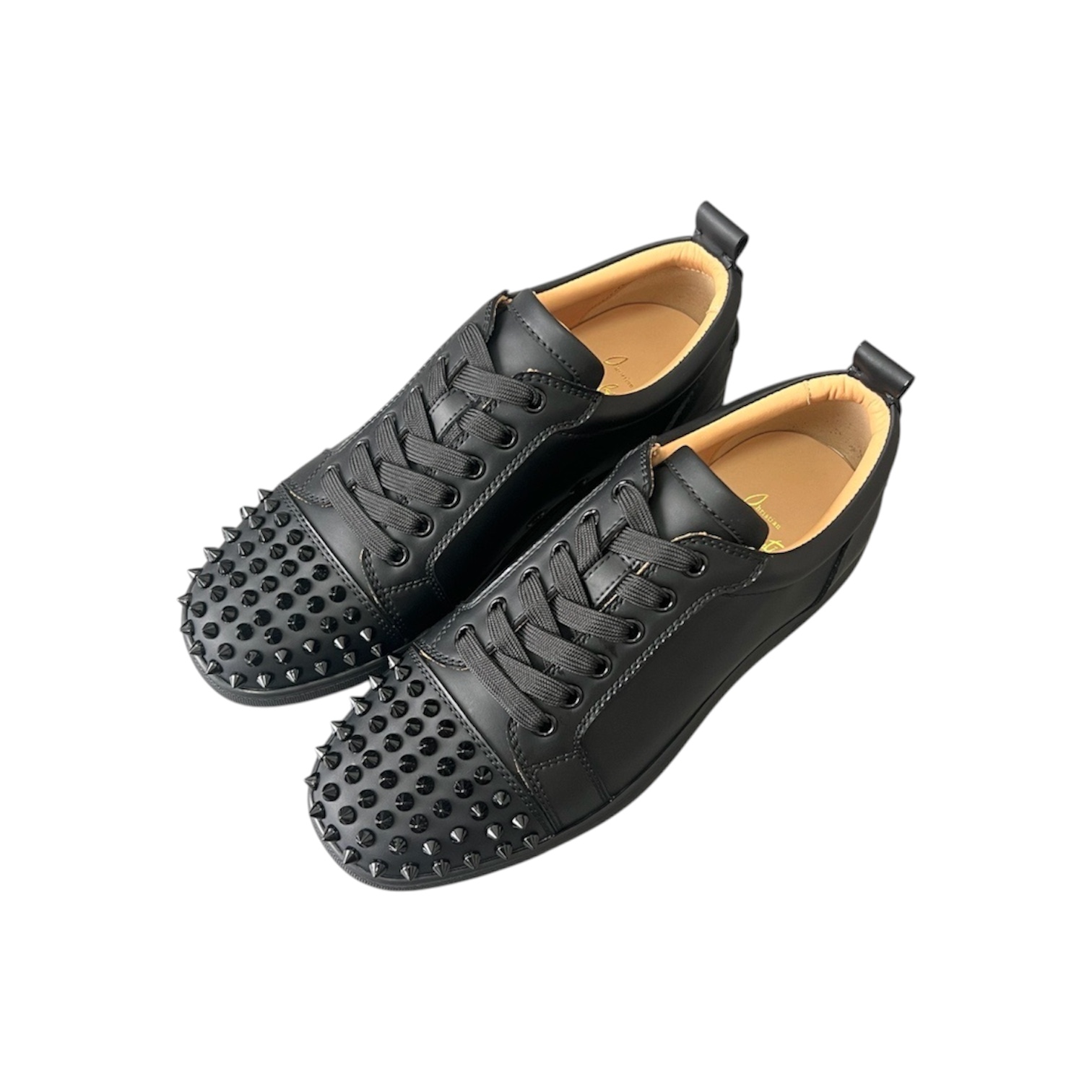 “Louis Junior Spikes” Sneakers (Triple Black) — Christian Louboutin