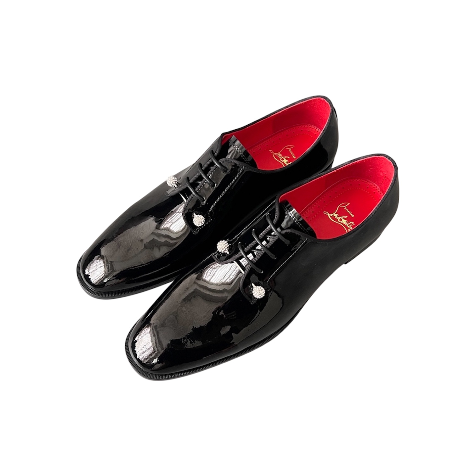 “Greggo Crystal Buttons Oxford Shoes (Black) — Christian Louboutin