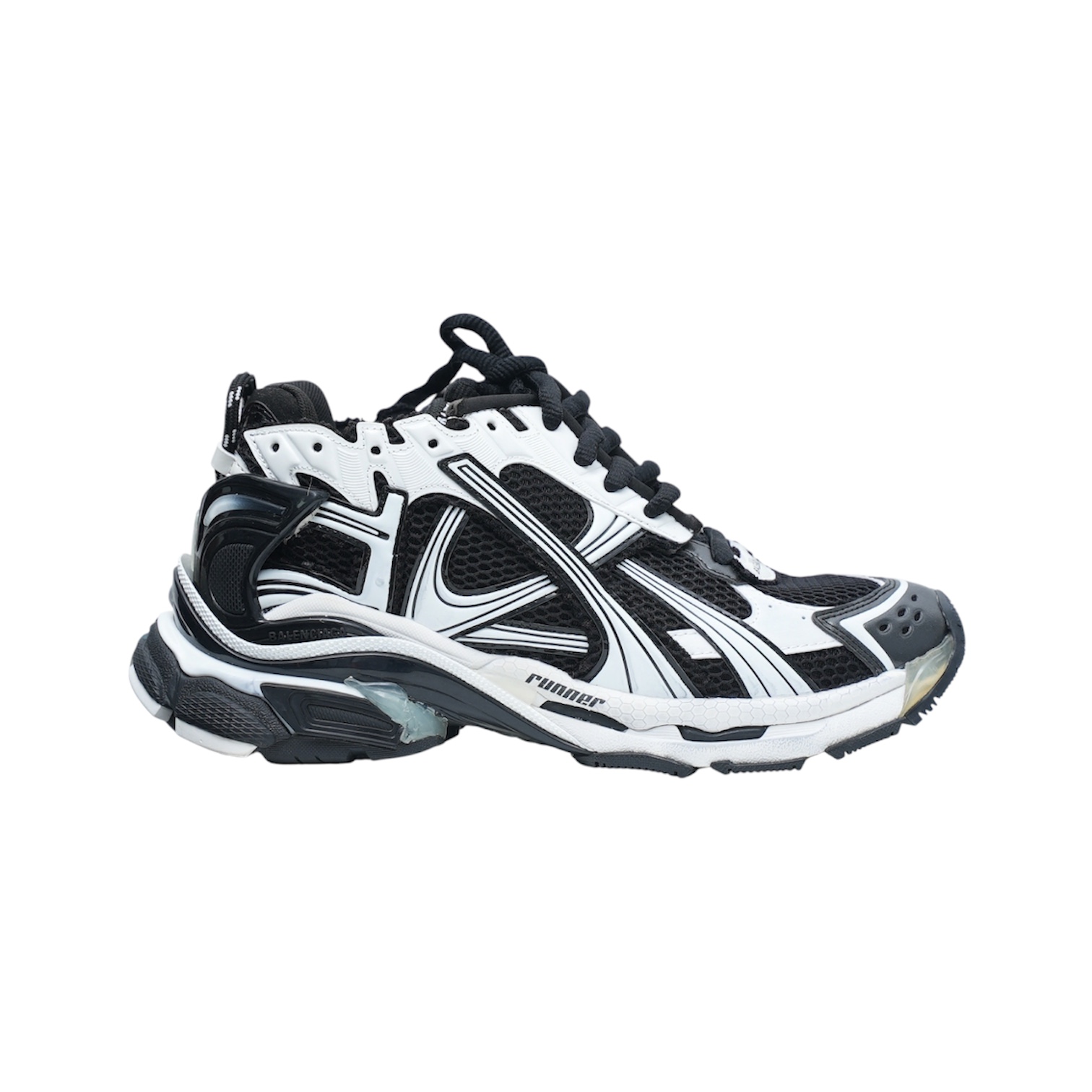 “Runner 7.0” Sneakers (Black/White) — Balenciaga