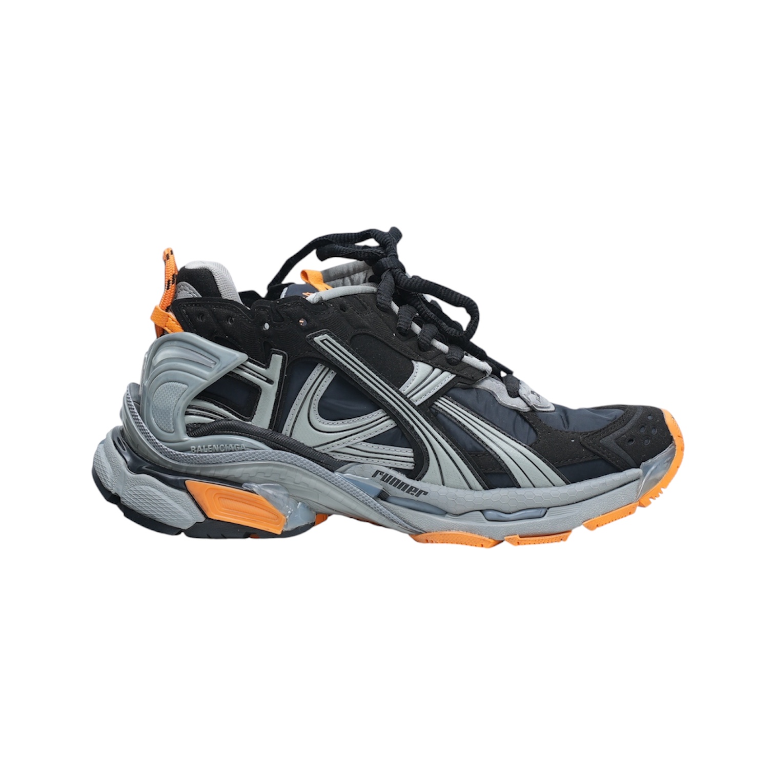 “Runner 7.0” Sneakers (Black/Grey/Orange) — Balenciaga