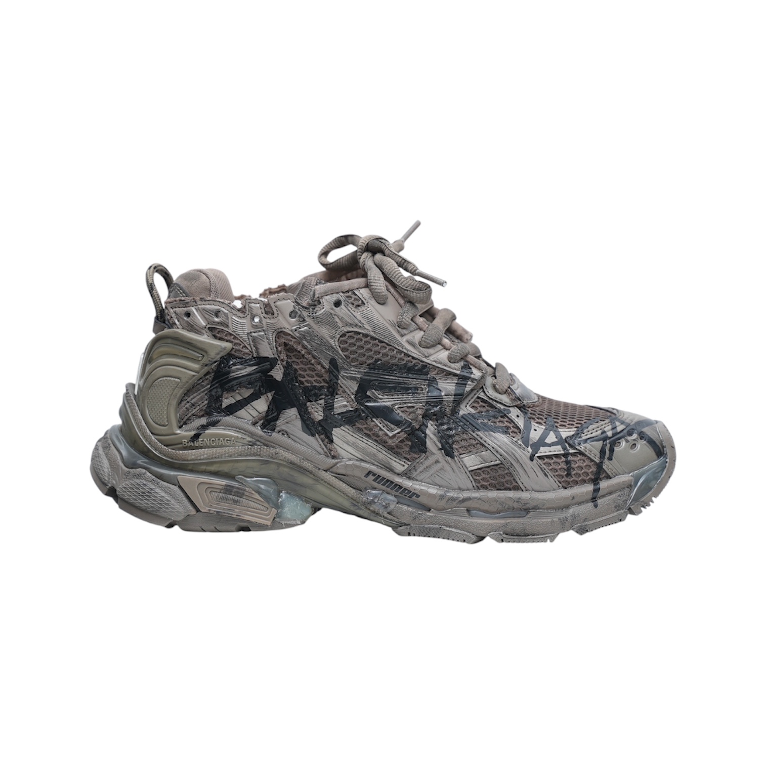 “Runner Graffiti 7.0” Sneakers (Dark Grey) — Balenciaga