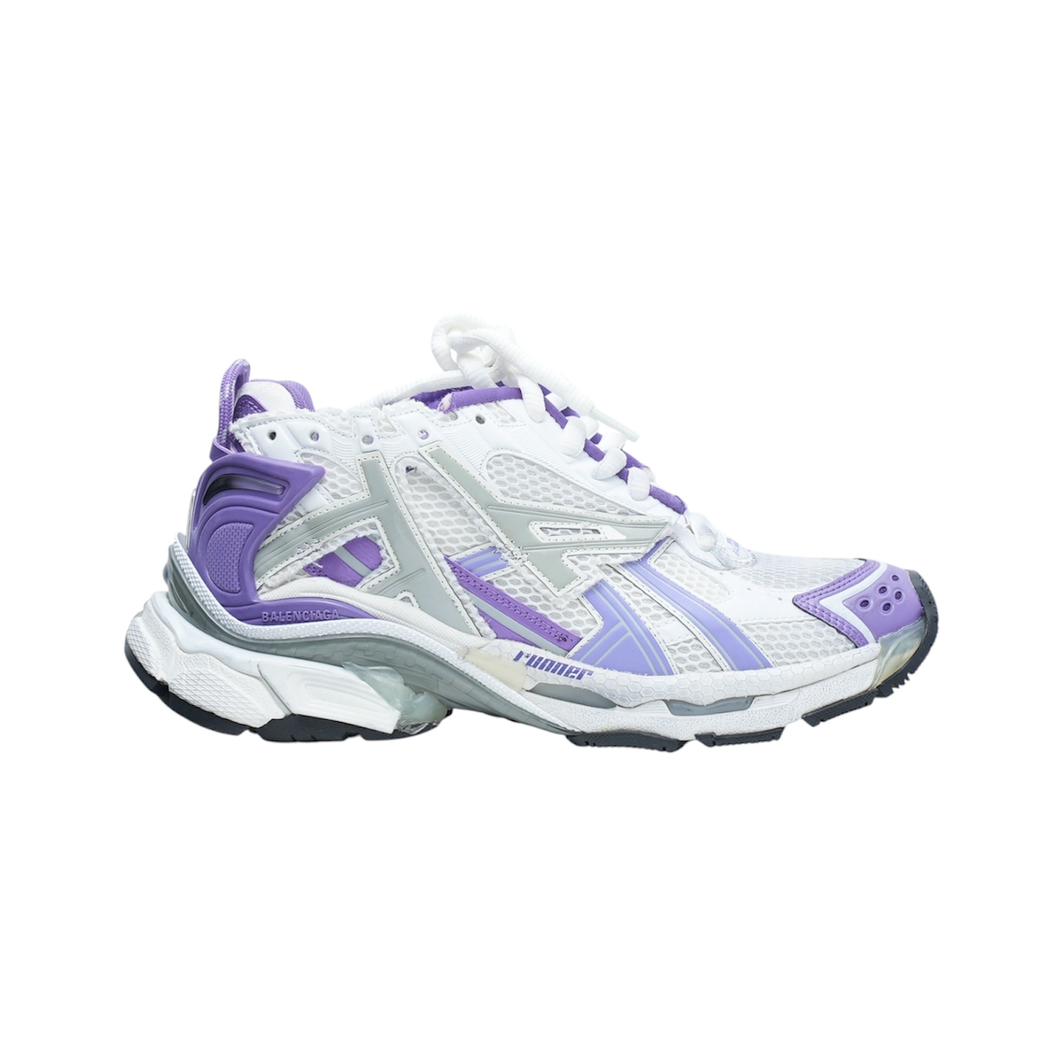 “Runner 7.0” Sneakers (White/Grey/Purple) — Balenciaga