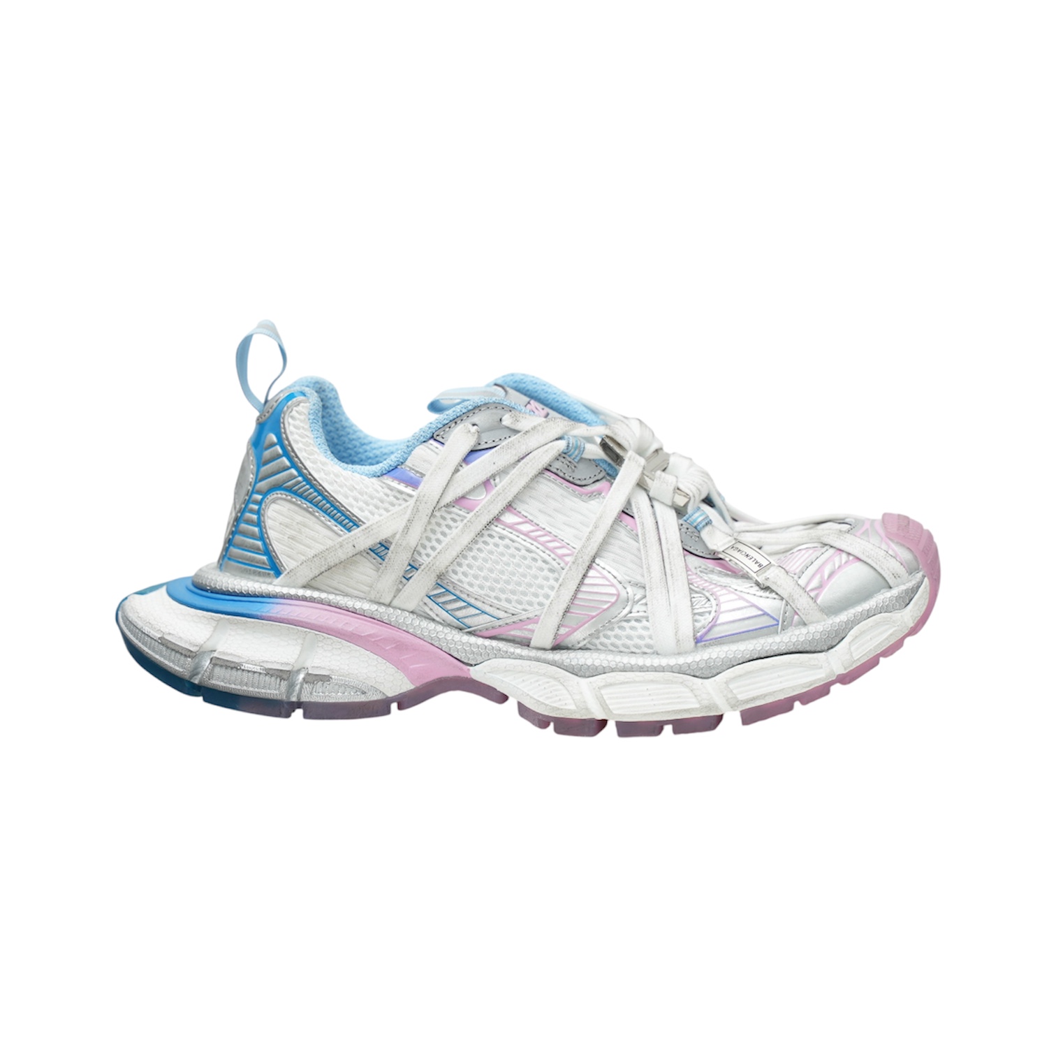 “3XL Extra Lace” Sneakers (White/Light Blue/Pink) — Balenciaga