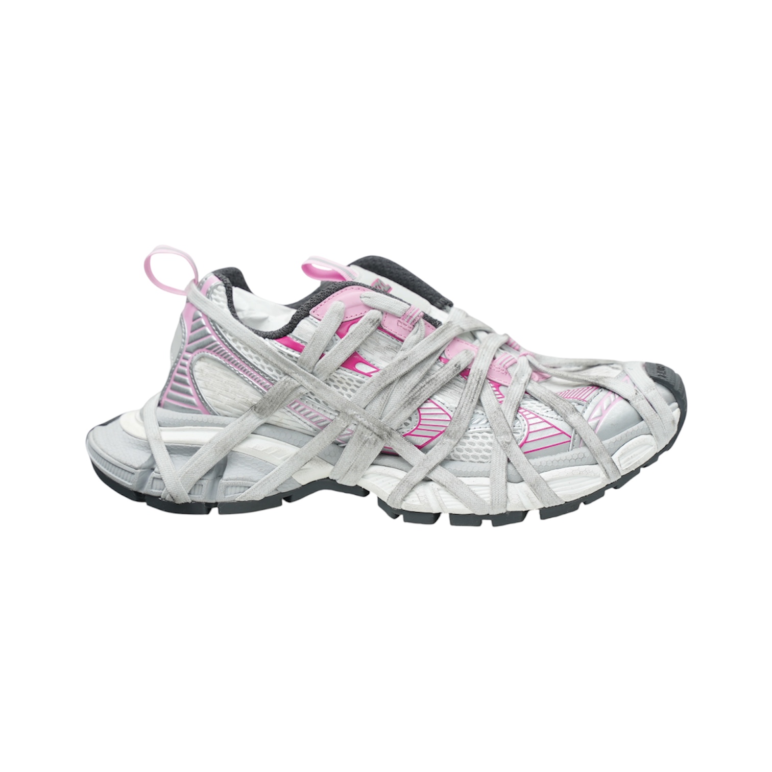 “3XL Extra Lace” Sneakers (White/Pink/Light Pink) — Balenciaga