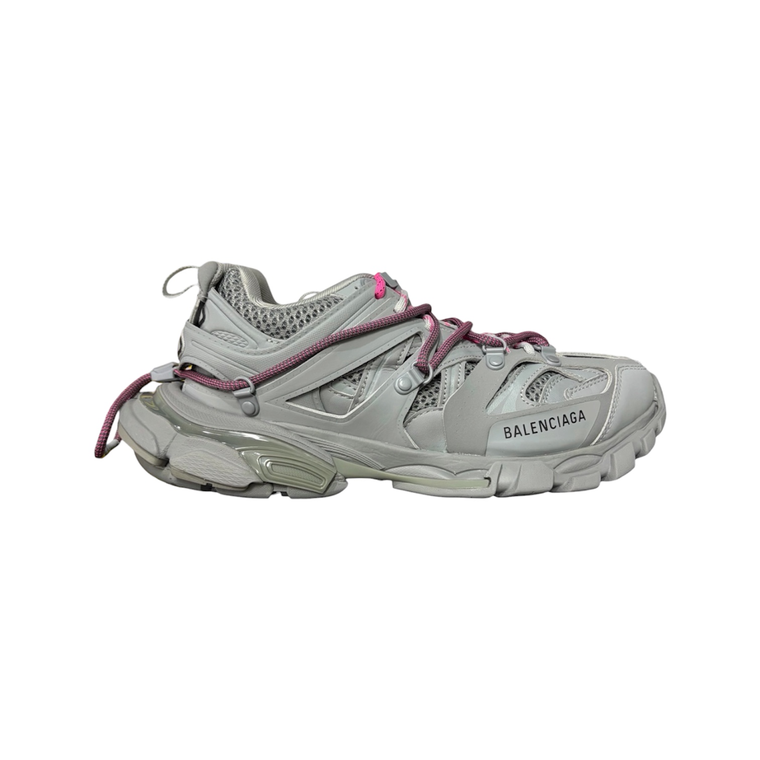 “Track Trail Laces” Sneakers (Grey/Pink) — Balenciaga