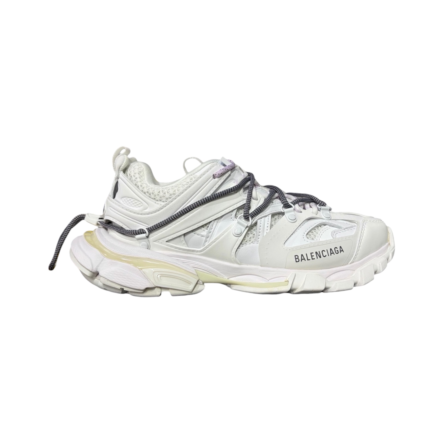 “Track Trail Laces” Sneakers (Cream/Black) — Balenciaga