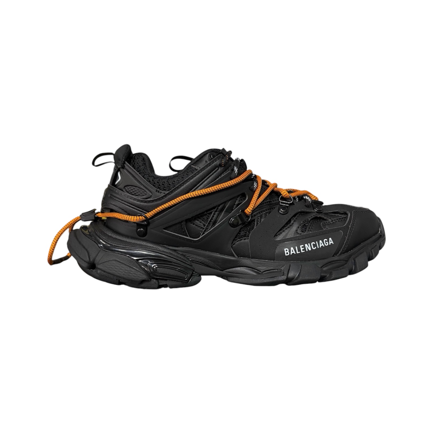 “Track Trail Laces” Sneakers (Black/Orange) — Balenciaga