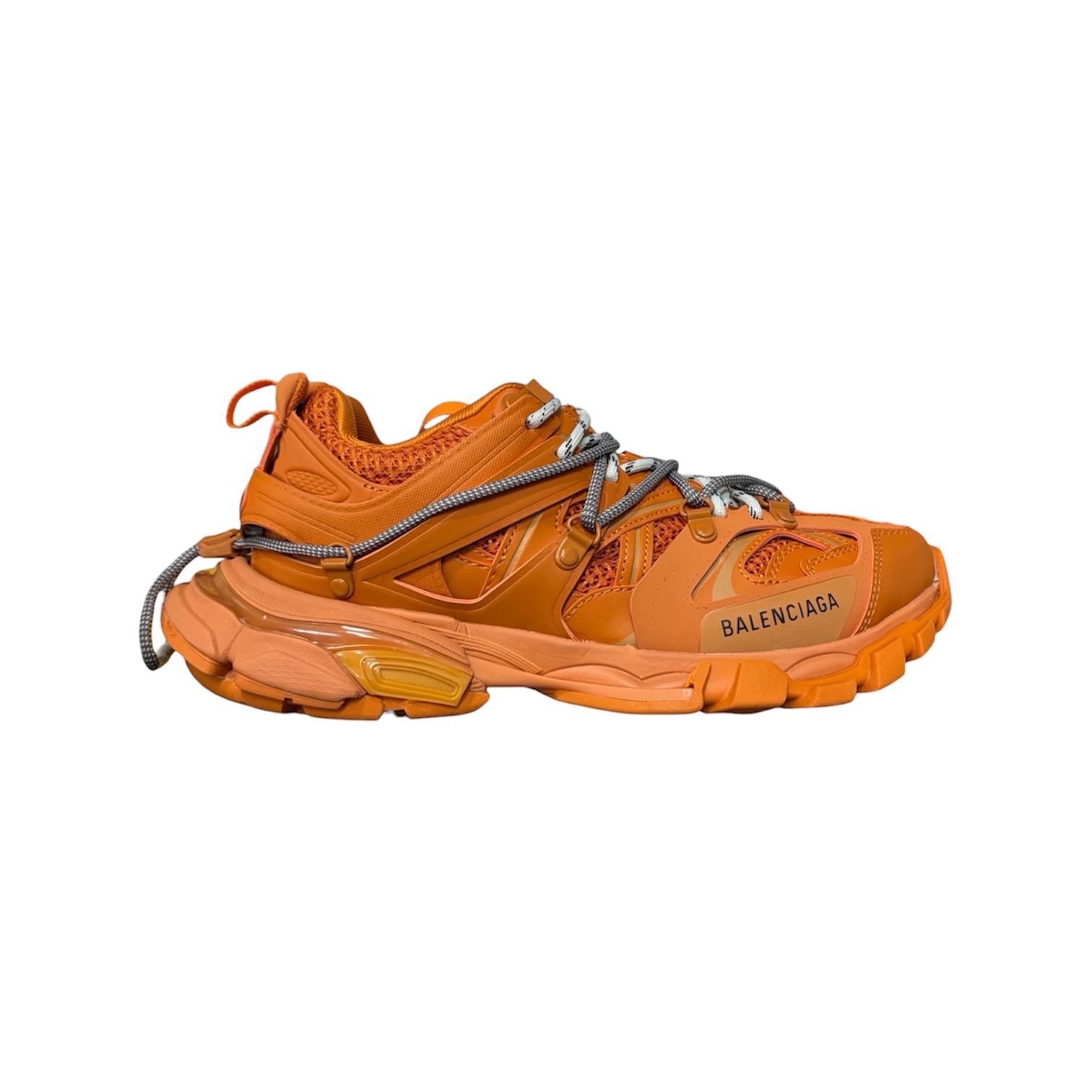 “Track Trail Laces” Sneakers (Orange/Grey) — Balenciaga