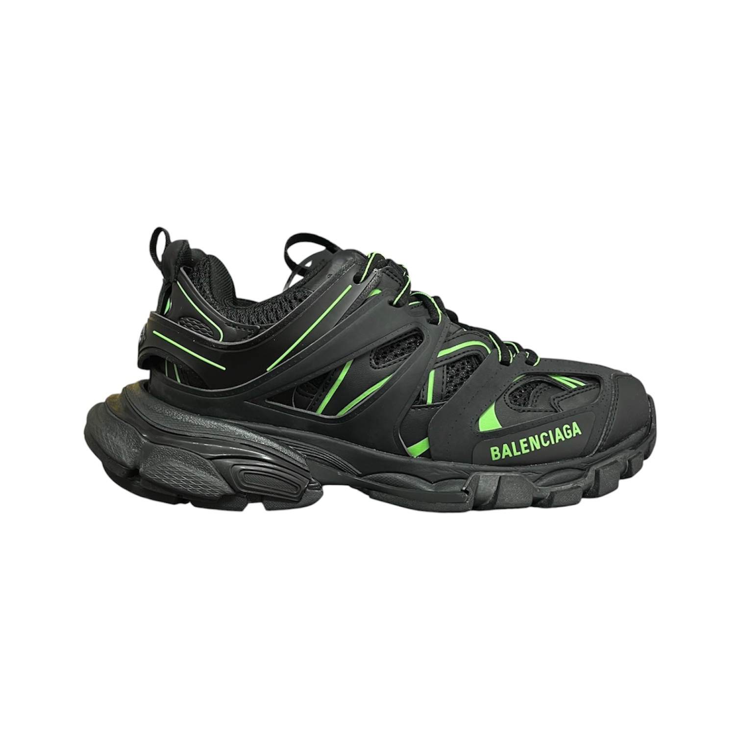 “Track 1” Sneakers (Black/Green) — Balenciaga