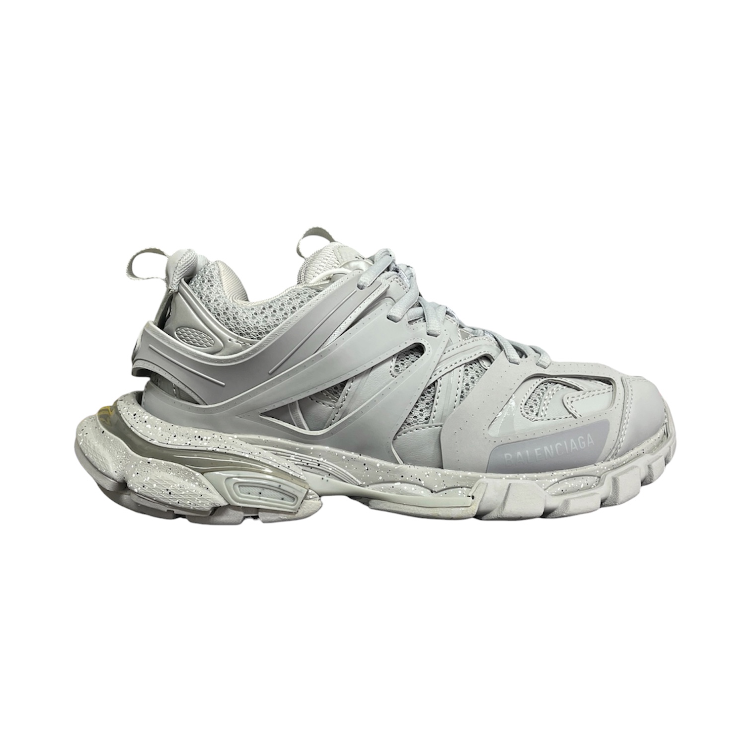 “Track 1” Sneakers (Grey/Paint Splatter) — Balenciaga