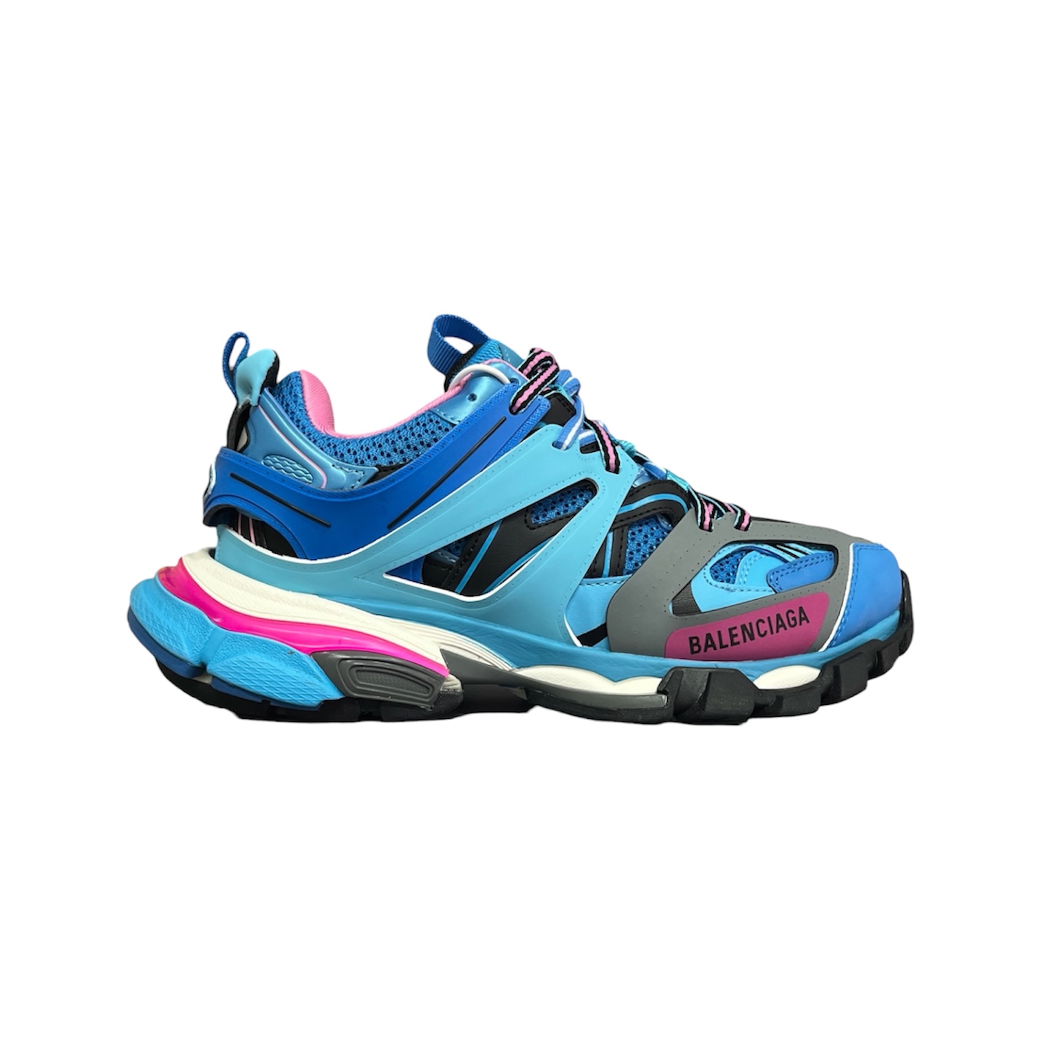 “Track 1” Sneakers (Blue/Light Blue/Black/Pink) — Balenciaga