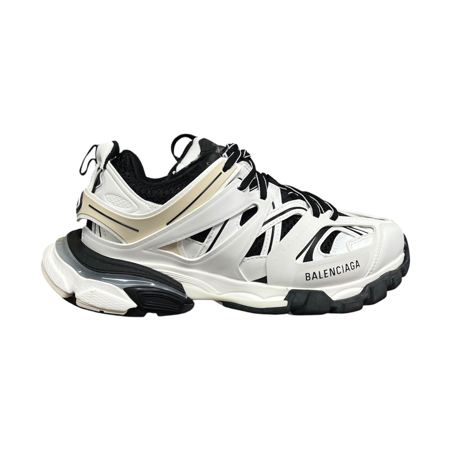 “Track 1” Sneakers (White/Black) — Balenciaga