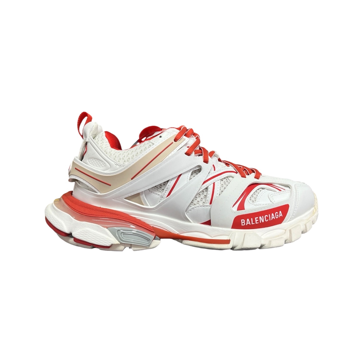 “Track 1” Sneakers (White/Red) — Balenciaga