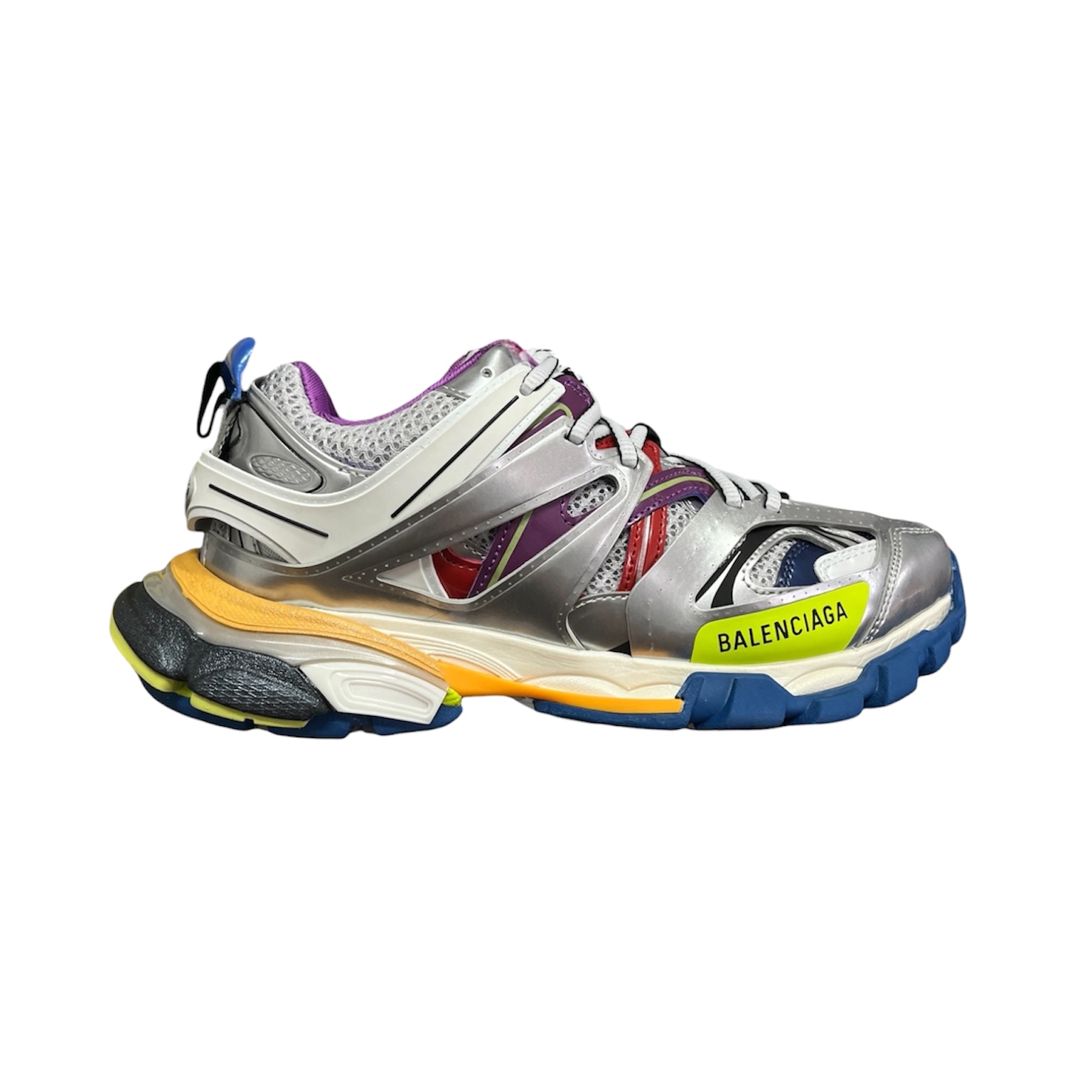 “Track 1” Sneakers (Silver/Multicolor) — Balenciaga