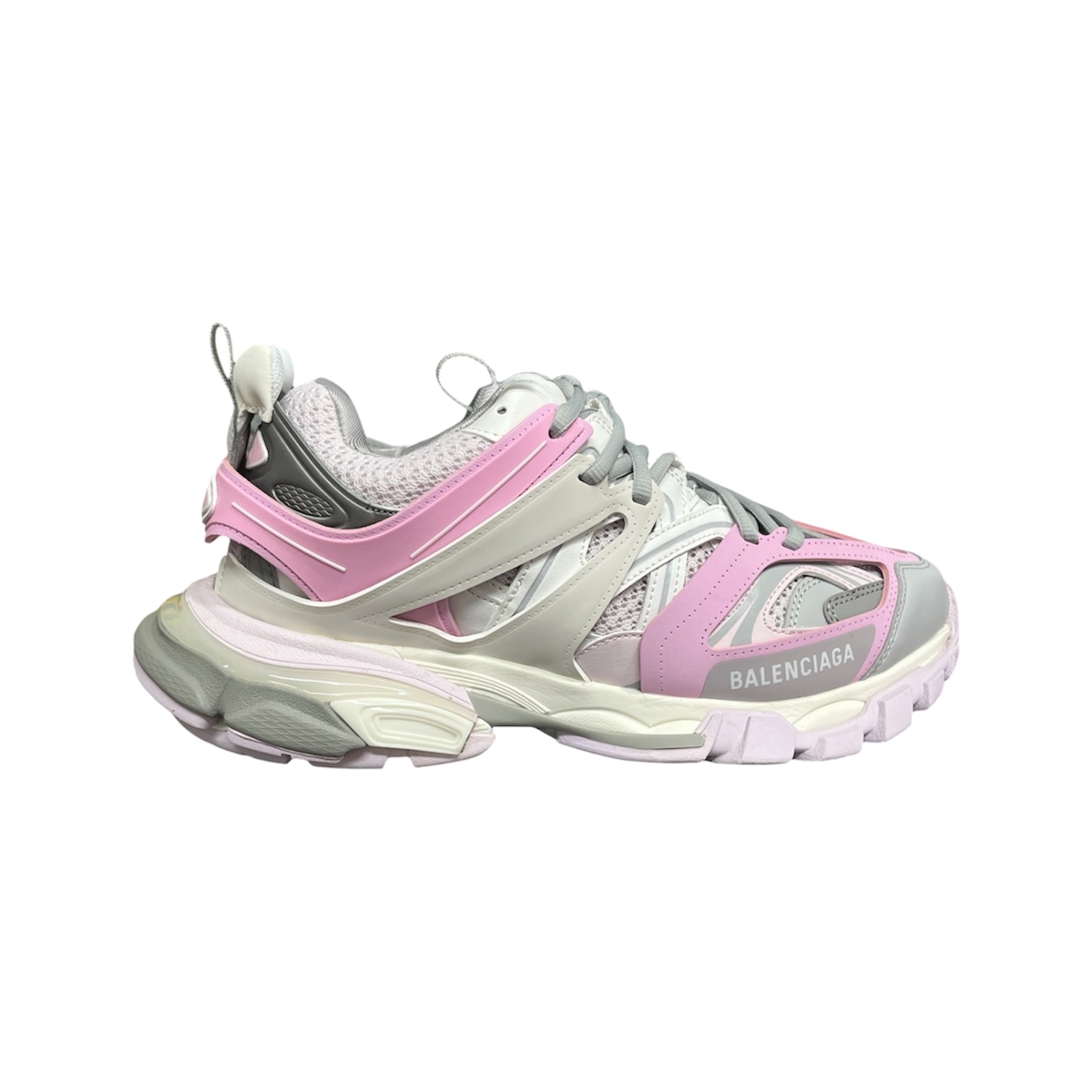“Track 1” Sneakers (White/Grey/Pink) — Balenciaga