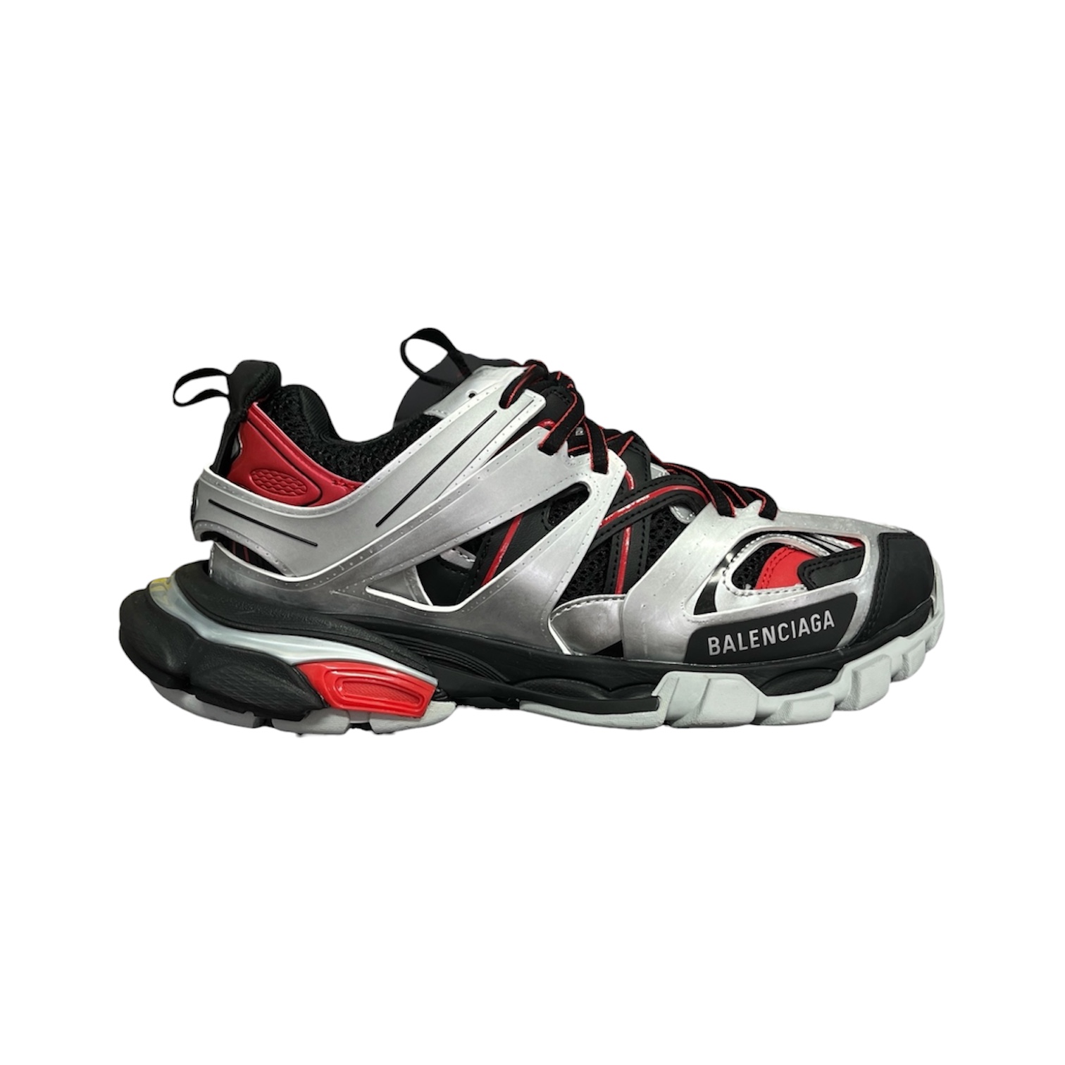 “Track 1” Sneakers (Silver/Black/Red) — Balenciaga