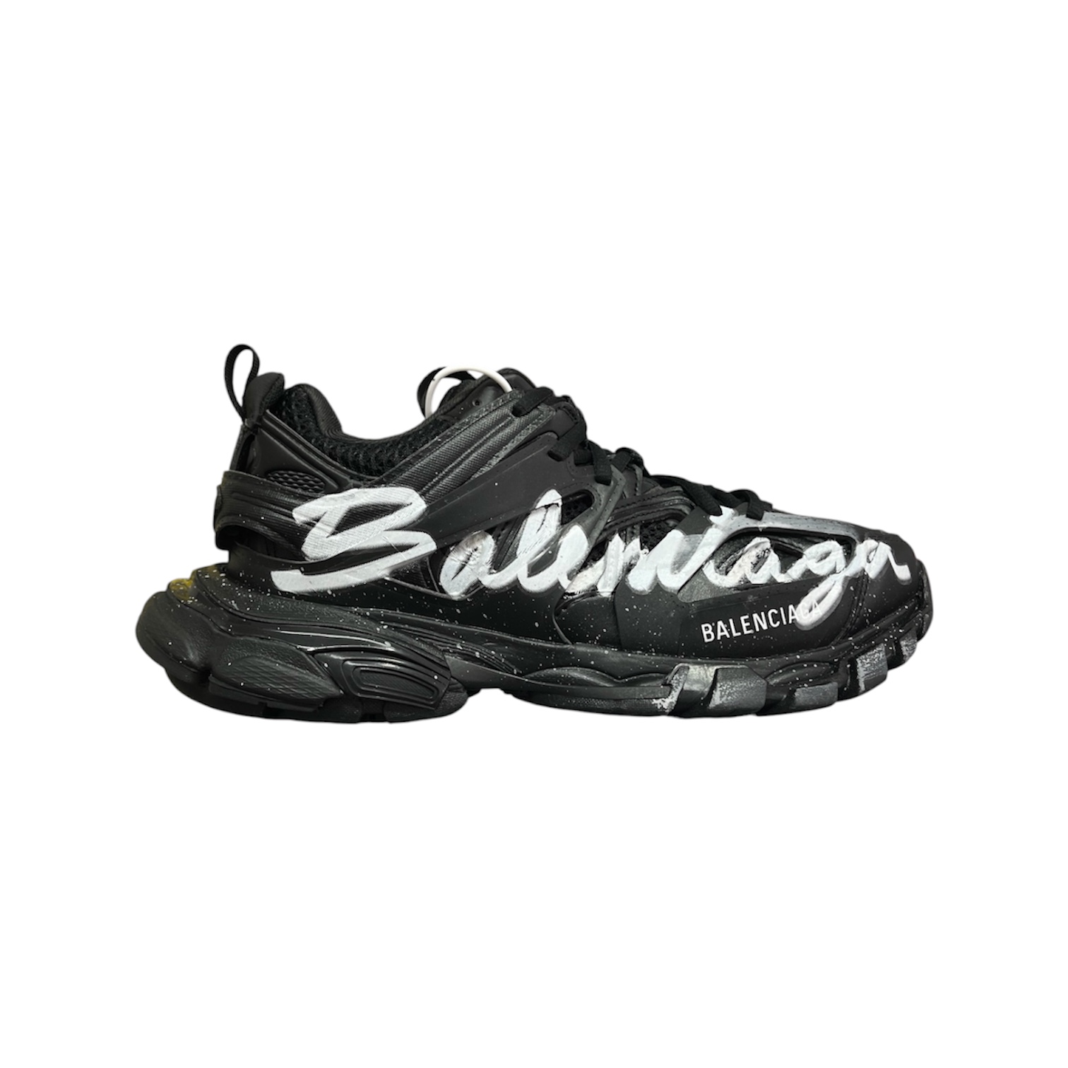 “Track 1 Graffiti” Sneakers (Black/White) — Balenciaga