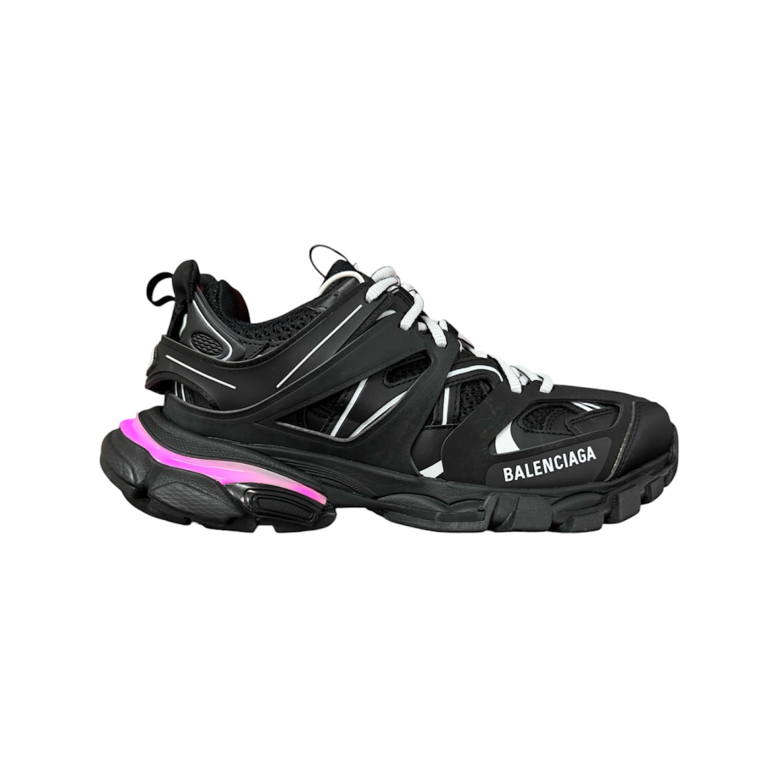 “Track 1 LED” Sneakers (Black/White) — Balenciaga